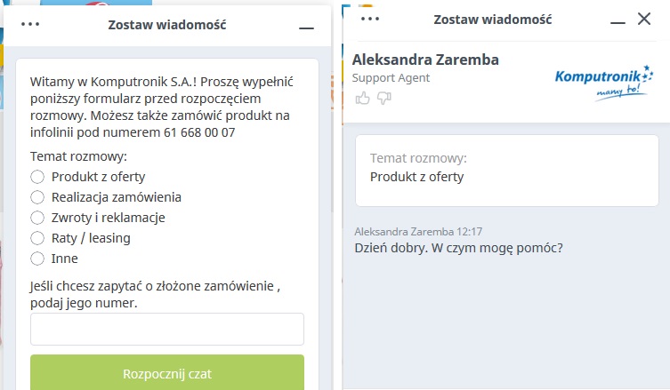 Czat na stronie sklepu online – Messenger, Live Chat. Czy warto czatować?, Komerso.pl
