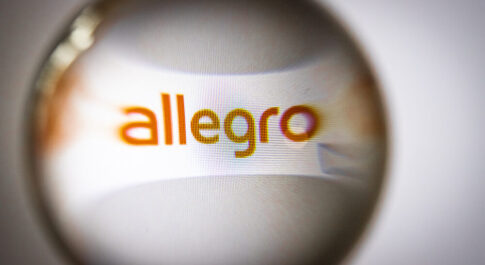 logo Allegro pod lupą